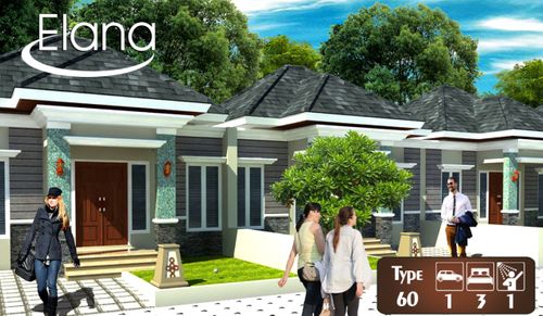 foto tampak rumah tipe T 60/100 perumahan Cluster harmony 2 sukoharjo