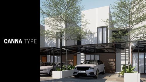 foto tampak rumah tipe Canna 4 perumahan CONFORTI RESIDENCE