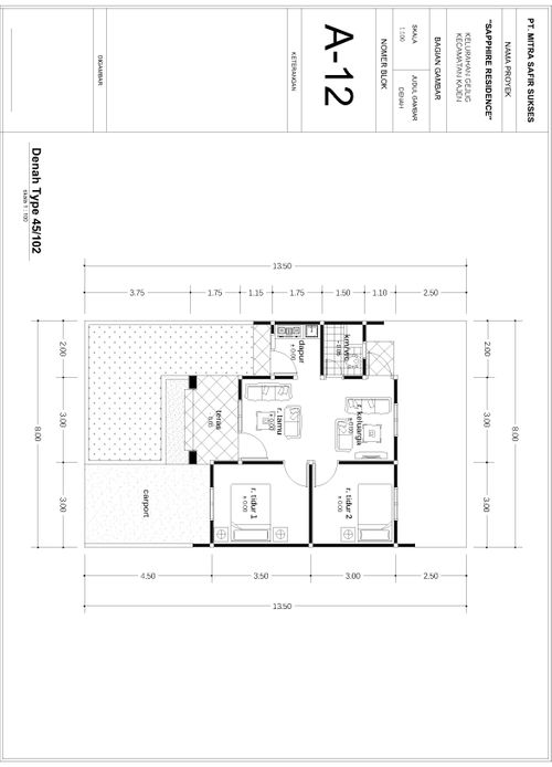 foto denah rumah tipe 45 perumahan PERUMAHAN SAPPHIRE RESIDENCE