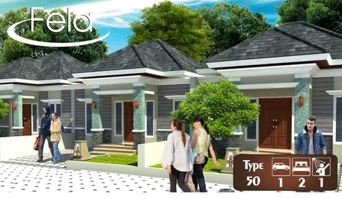 foto tampak rumah tipe T 50/96 perumahan Cluster harmony 2 sukoharjo