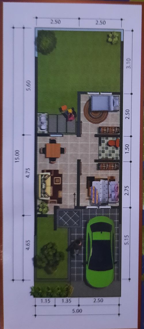 foto denah rumah tipe 30/75 (BLOK C1) perumahan Permata Legenda 3