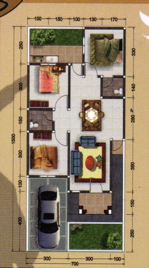 foto denah rumah tipe 63/105 perumahan ILMA D'MANSION