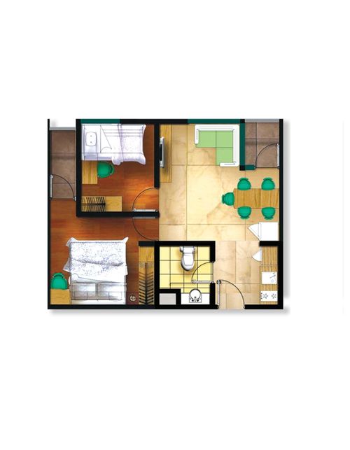 foto denah rumah tipe 2 Bedroom perumahan Apartement Bintaro Icon