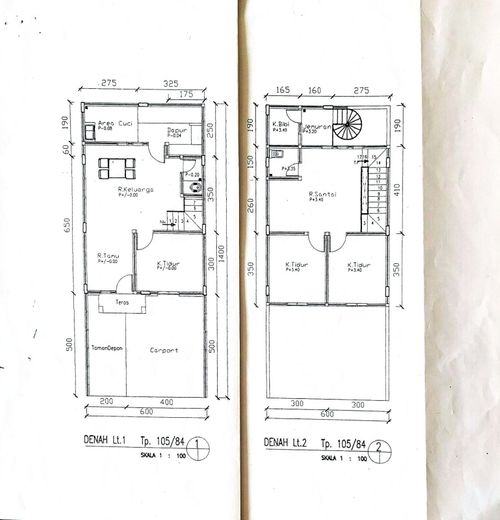 foto denah rumah tipe 105/84 perumahan PERMATA INTAN REGENCY