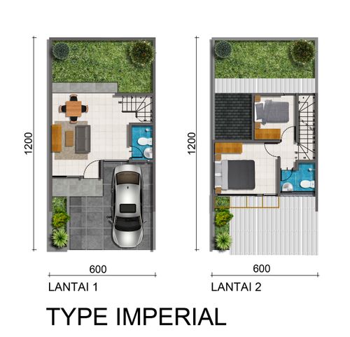 foto denah rumah tipe IMPERIAL B3/1 HUK perumahan Magnolia Residence