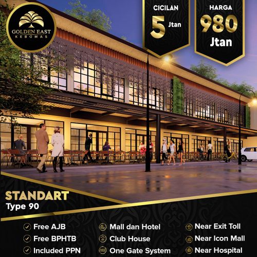 foto denah rumah tipe Ruko Standar-B1 perumahan Golden East North Boulevard
