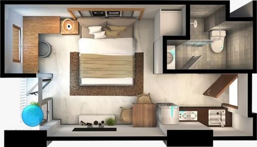 foto denah rumah tipe STUDIO STANDARD B perumahan Urban Heights Residences