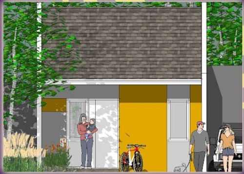 foto tampak rumah tipe NEW CASA 312JT perumahan Mutiara Columbus