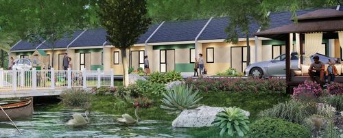 foto tampak rumah tipe CANNA L5 188JT perumahan Mutiara Columbus