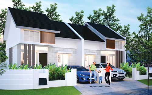 foto tampak rumah tipe NEW SANSIVERA POJOK A1 perumahan NATURA RESIDENCES