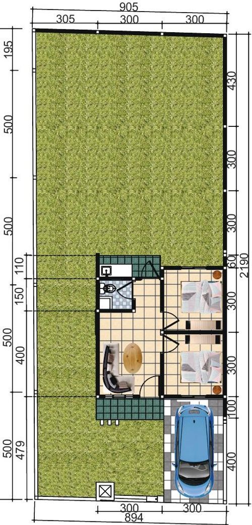 foto denah rumah tipe NEW SANSIVERA POJOK A1 perumahan NATURA RESIDENCES