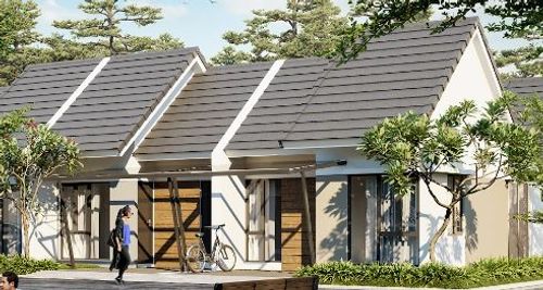 foto tampak rumah tipe PIANTA 469,7 perumahan Mutiara Gading City Cluster New Liverpool Tahap 1