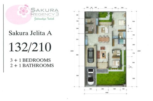 foto denah rumah tipe SAKURA JELITA perumahan SAKURA REGENCY 3