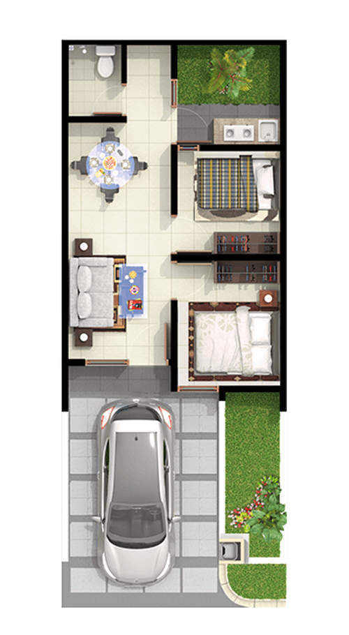foto denah rumah tipe Aira T39 perumahan GRAND DUTA CITY - SOJ