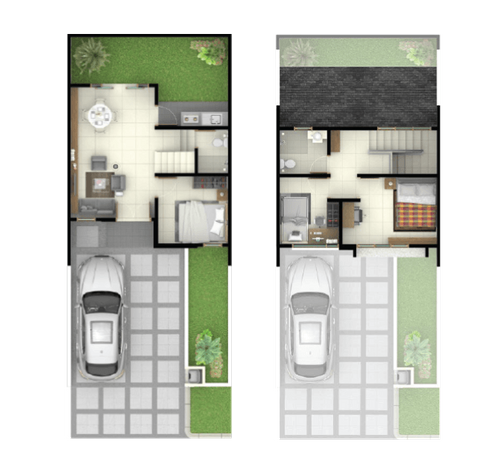 foto denah rumah tipe Alexandra T88 perumahan GRAND DUTA CITY - SOJ
