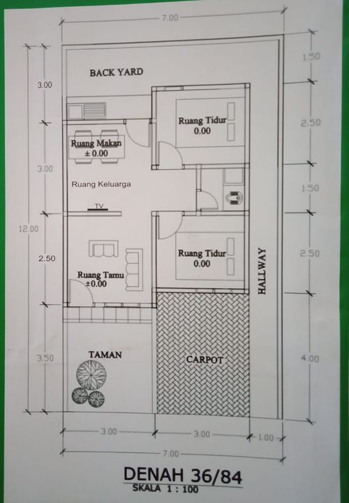 foto denah rumah tipe Couple perumahan GRIYA PERMADANI ESTATE