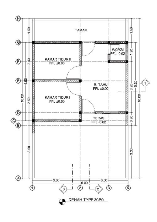 foto denah rumah tipe 30/60 perumahan Perumahan Griya Mulya Asri
