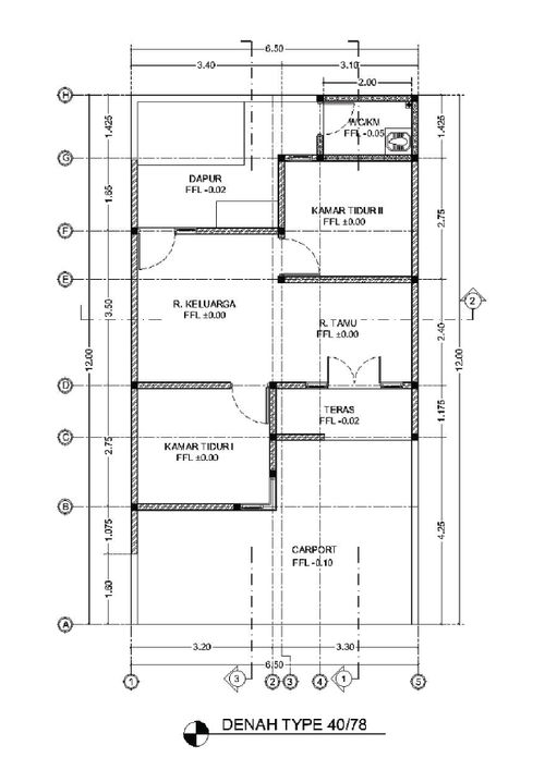 foto denah rumah tipe 40/78 perumahan Perumahan Griya Mulya Asri