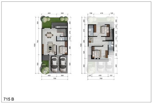 foto denah rumah tipe Bluebell C perumahan CITRALAND THE GREENLAKE SURABAYA