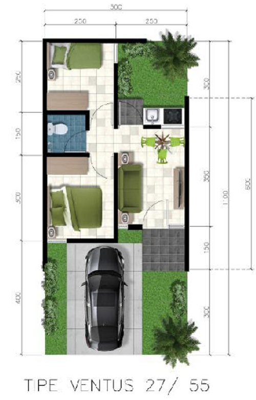 foto denah rumah tipe VENTUS 321JT perumahan Grand Mutiara Gading