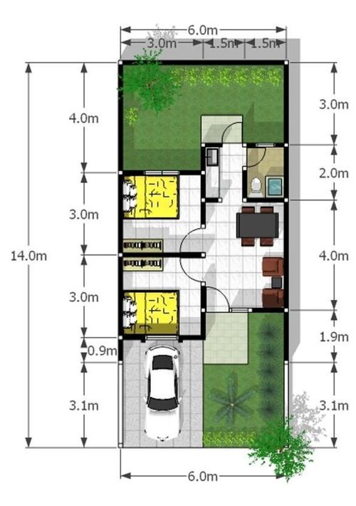 foto denah rumah tipe 36 perumahan Halim Jaya Properti