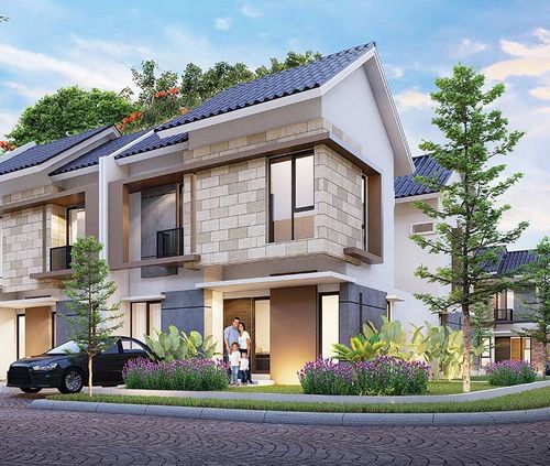 foto tampak rumah tipe Darva perumahan CLUSTER ALBASIA & LAVESH KHI