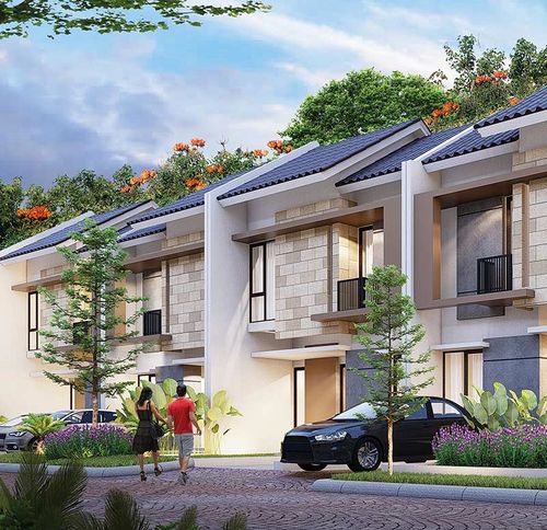 foto tampak rumah tipe DARVA perumahan CLUSTER ALBASIA & LAVESH KHI
