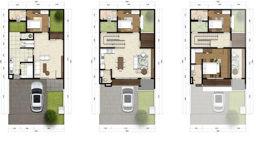 foto denah rumah tipe 8 Corner-2 perumahan The Zora - KAZUMI
