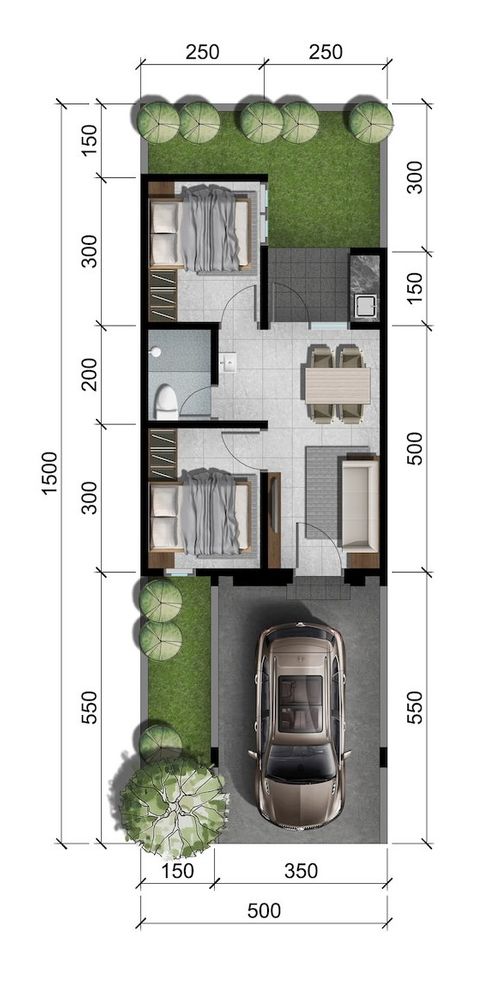 foto denah rumah tipe CHARLOTTE perumahan CitraLand Driyorejo CBD