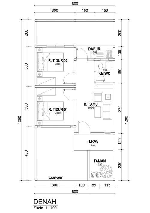 foto denah rumah tipe Amerta H-42 perumahan Graha Amerta Bunder 2