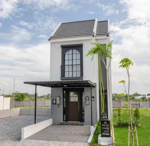 foto tampak rumah tipe CONRAD perumahan CitraLand Driyorejo CBD