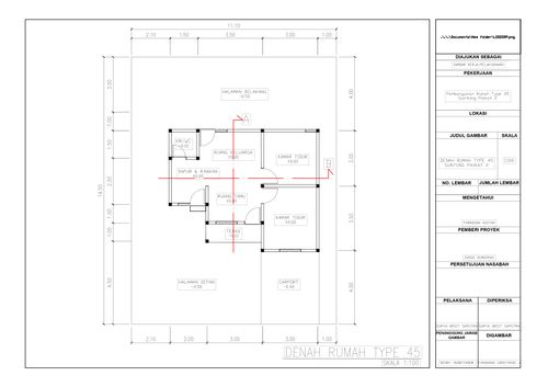 foto denah rumah tipe KOMERSIL 45 perumahan Shafwah Guntung Paikat 2