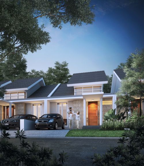 foto tampak rumah tipe NIIGATA perumahan CITRAHARMONI - CLUSTER RIVERSIDE