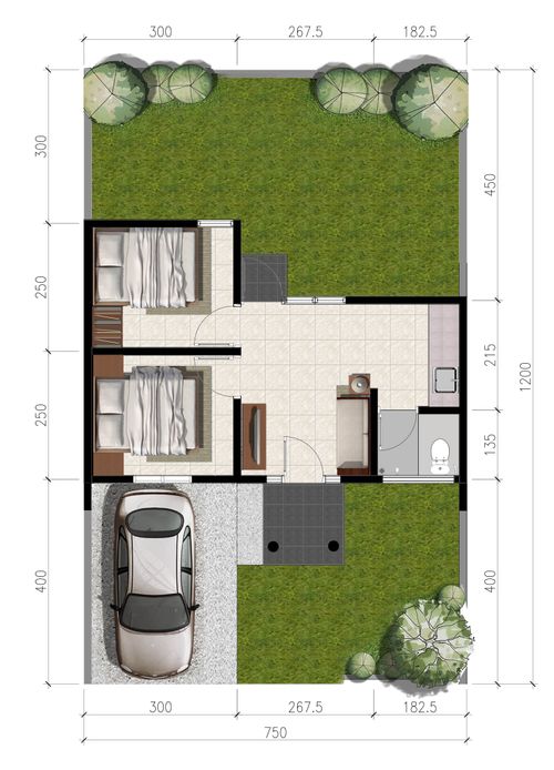 foto denah rumah tipe NIIGATA perumahan CITRAHARMONI - CLUSTER RIVERSIDE