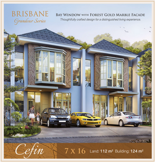 foto tampak rumah tipe CEFIN perumahan BRISBANE - GLADSTONE