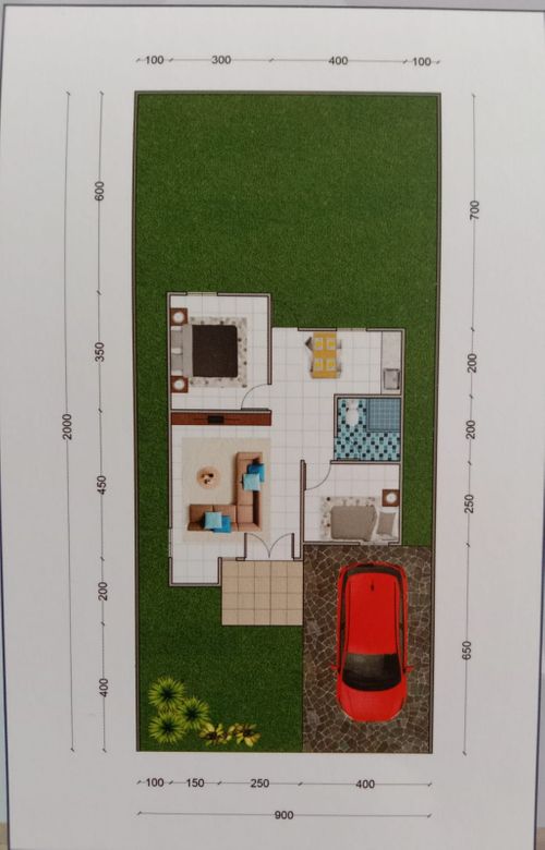 foto denah rumah tipe 56 perumahan GADING BEVERLY