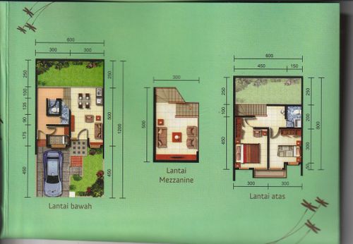 foto denah rumah tipe RUBY D 15 NO 2 perumahan Daan Mogot Arcadia