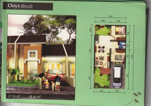 foto denah rumah tipe ONYX D 15 NO 8 perumahan Daan Mogot Arcadia