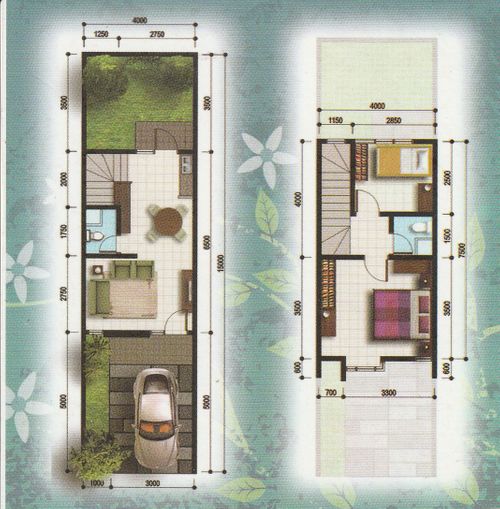 foto denah rumah tipe EMERLAD D 3 NO 5 perumahan Daan Mogot Arcadia