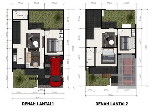 foto denah rumah tipe Cluster V / L perumahan Pesanggrahan Kusuma