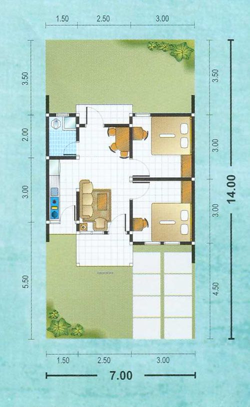 foto denah rumah tipe 45 perumahan Griya Anugerah Residence