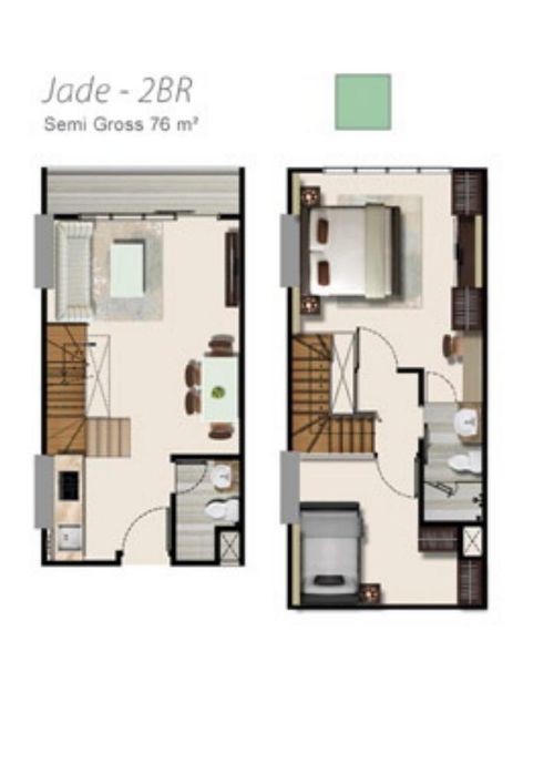 foto denah rumah tipe 2 BR perumahan MAQNA Residence