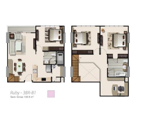 foto denah rumah tipe 3 BR perumahan MAQNA Residence