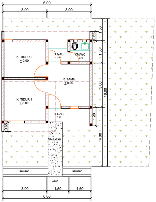 foto denah rumah tipe F25-1 perumahan Kepuren Residence 4
