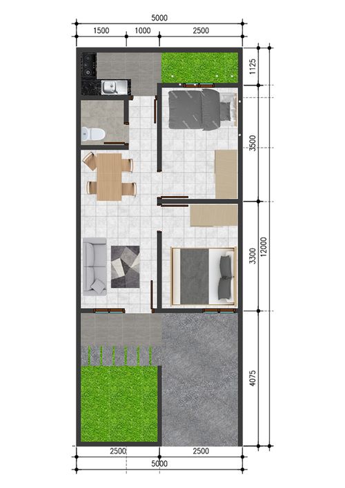 foto denah rumah tipe 36 perumahan VILLA KITA RESIDENCE