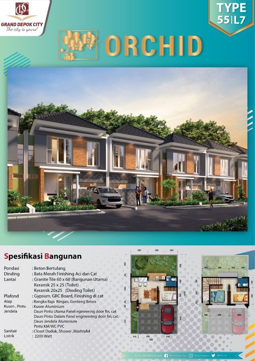 foto denah rumah tipe Minimalis perumahan Grand Depok City - Cluster Anggrek 2 Ext