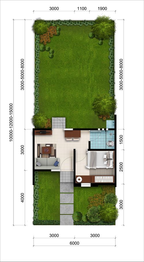 foto denah rumah tipe CEMPAKA 1 BR perumahan CitraIndah City Bukit Cempaka IMB 345
