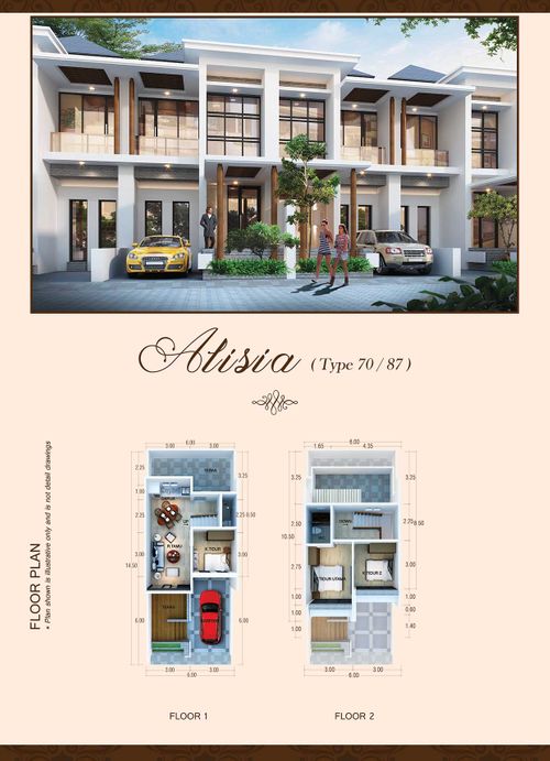 foto denah rumah tipe ALISIA perumahan CEMARA SUITES