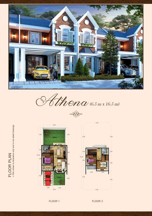 foto denah rumah tipe ATHENA perumahan CEMARA SUITES