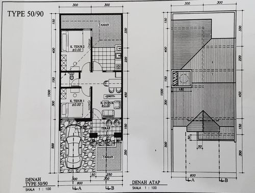 foto denah rumah tipe 50/90 perumahan Cikeas River View 2